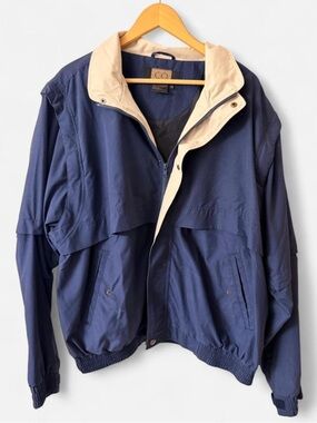 Vintage CO Navy Windbreaker Bomber Jacket